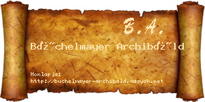 Büchelmayer Archibáld névjegykártya